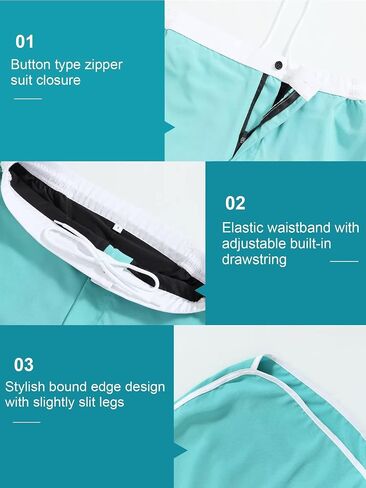 SILKWORLD Mens Swim Trunks Quick Dry 2 in 1 Swimming Shorts Suits with Compression Liner in Saudi Arabia