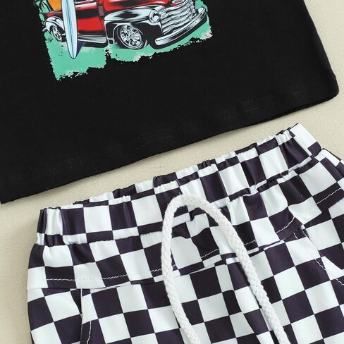 Toddler Baby Boy Clothes Sleeveless Tank Tops + Striped Print Jogger Shorts with Pockets 2Pcs Summer Outfits in Saudi Arabia