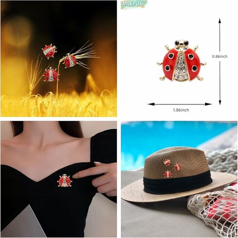 3 عبوات من دبوس بروش الخنفساء الكريستالي والحشرة اللطيفة على شكل حيوان لطيف ودبوس أمان على شكل طية صدر السترة هدية مجوهرات للسيدات in Kuwait