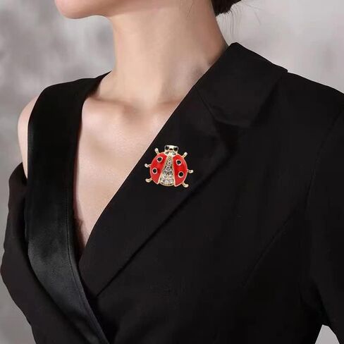 3 عبوات من دبوس بروش الخنفساء الكريستالي والحشرة اللطيفة على شكل حيوان لطيف ودبوس أمان على شكل طية صدر السترة هدية مجوهرات للسيدات in Kuwait