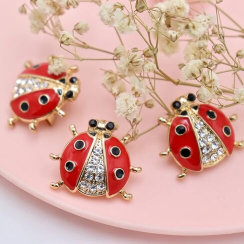 3 عبوات من دبوس بروش الخنفساء الكريستالي والحشرة اللطيفة على شكل حيوان لطيف ودبوس أمان على شكل طية صدر السترة هدية مجوهرات للسيدات in Kuwait