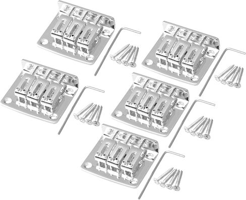 Yibuy 5PCS 3 String Fixed Guitar Bridge Zinc Alloy Electric Guitar Bridge w/Screws & Wrenches in Saudi Arabia