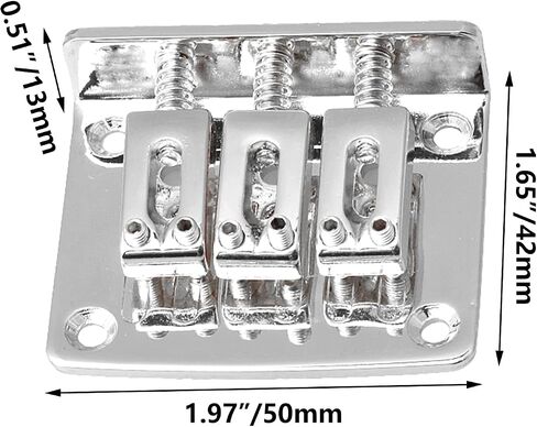 Yibuy 5PCS 3 String Fixed Guitar Bridge Zinc Alloy Electric Guitar Bridge w/Screws & Wrenches in Saudi Arabia