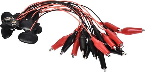 uxcell 9V Battery Snap Connector to Insulated Dual Alligator Clips Test Cable 13cm Length for Electric Testing Work, 5 Pcs in Saudi Arabia