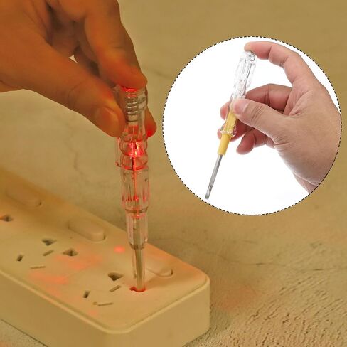 PATIKIL Voltage Tester AC 150-500V Contact Electrical Detector Slotted Phillips Screwdriver Tester Pen with Neon Tube Clip, Clear Yellow, 2 Set in Saudi Arabia