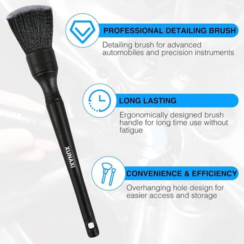 4pcs Car Detailing Brush Set Include 2 Ultra Soft Detailing Brushes, Car Duster Interior Brush, Car Wash Sponges for Scratch-Free Cleaning Interior Exterior, Wheels, Air Vent, Leather Seat in Saudi Arabia