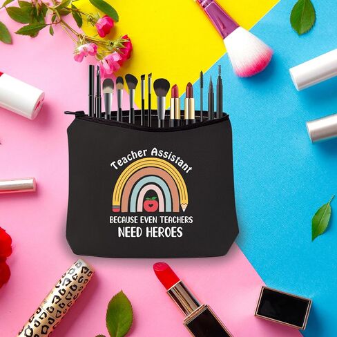 Teacher Aide Gift Teacher Assistant Because Even Teachers Need Heroes Cosmetic Bag Teacher Appreciation Gift (Teacher Assistant B) in Saudi Arabia