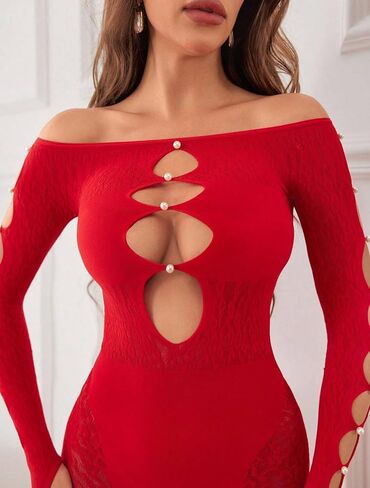 Women's Sexy See Through Bodycon Club Outfit Cut Out Mesh Jumpsuit in Saudi Arabia