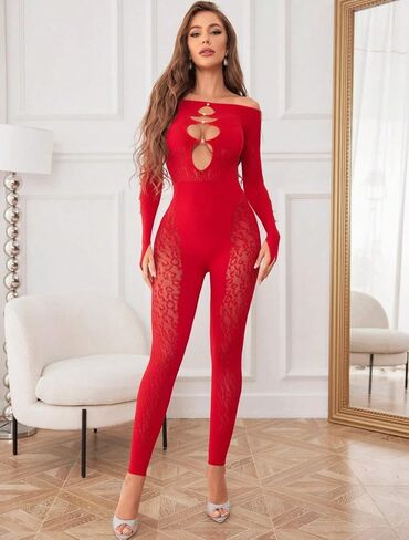 Women's Sexy See Through Bodycon Club Outfit Cut Out Mesh Jumpsuit in Saudi Arabia