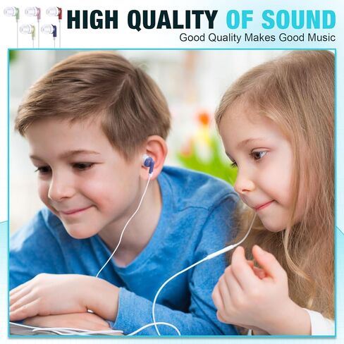 100 Pack Kids Earbuds Wired Earphones Wired Earbuds Multipack Earbuds Earphones Headphones Earbuds for School Library Museum Classroom Students (Mixed Colors) in Saudi Arabia