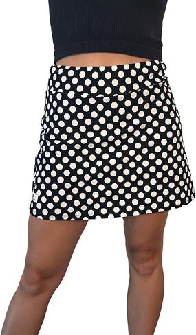 Black & White Polka Dot Slim Style Golf/Tennis Skort/Skirt in Saudi Arabia