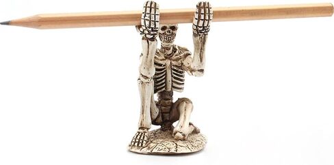 Skull Pen Holder, Durable Portable Resin Skeleton Pen Holder Stand, Office Storage Skull Decoration, Halloween Decorations, Home Decorations (White) in Saudi Arabia