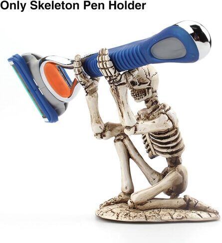 Skull Pen Holder, Durable Portable Resin Skeleton Pen Holder Stand, Office Storage Skull Decoration, Halloween Decorations, Home Decorations (White) in Saudi Arabia