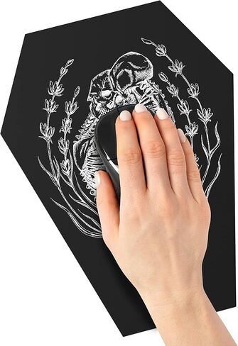 Coffin Mousepad – Gothic Decor Skeleton Mouse Pad - Large 9.75 x 7.325 inches (Black) in Saudi Arabia