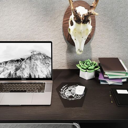 Coffin Mousepad – Gothic Decor Skeleton Mouse Pad - Large 9.75 x 7.325 inches (Black) in Saudi Arabia