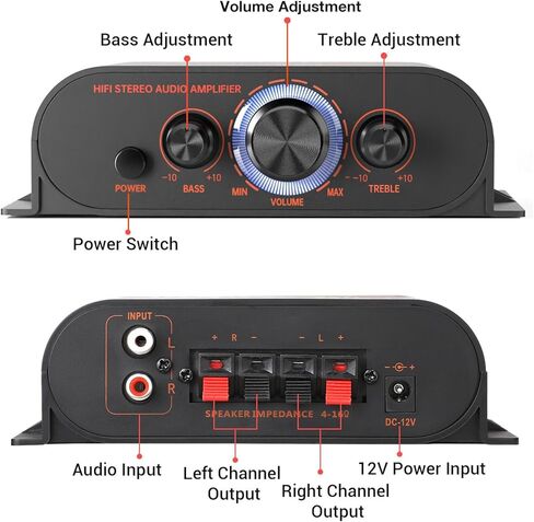 مضخم طاقة صوتي بحد أقصى 50 وات × 2، مكبر صوت صغير بقناتين من الفئة D مع مدخل RCA لمكبر صوت السيارة المنزلي ودورة الألعاب DIY، مستقبل مضخم الصوت المنزلي هاي فاي (بدون محول الطاقة) in Kuwait