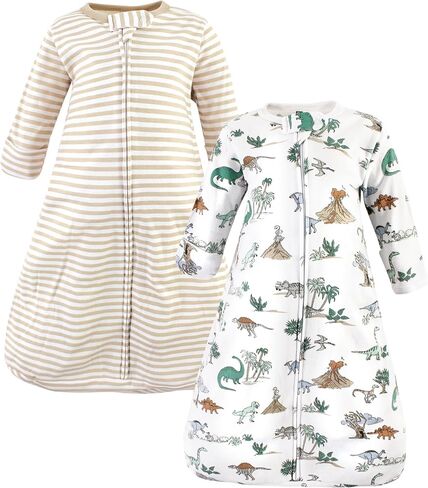 حقيبة نوم قطنية قابلة للارتداء للجنسين من Hudson Baby، كيس، بطانية، بأكمام طويلة من Boy Dino World، 18-24 شهرًا in Saudi Arabia