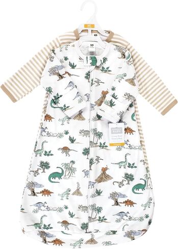 حقيبة نوم قطنية قابلة للارتداء للجنسين من Hudson Baby، كيس، بطانية، بأكمام طويلة من Boy Dino World، 18-24 شهرًا in Saudi Arabia