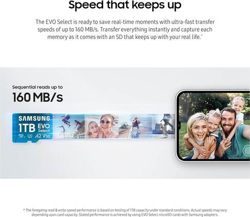 SAMSUNG EVO Select Micro SD -Memory -Card + Adapter, 64GB microSDXC 130MB/s Full HD & 4K UHD, UHS-I, U1, A1, V10, Expanded Storage for Android Smartphones, Tablets, Nintendo -Switch (MB-ME64KA/AM) in Saudi Arabia