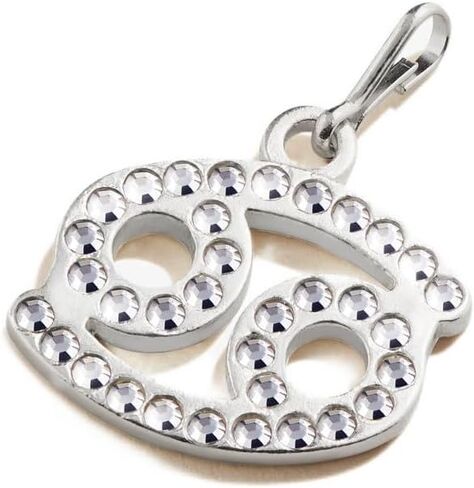محطة سلسلة Alex and Ani Zodiac Cancer Pavé Crystal Charm Chain، السرطان، لمسة نهائية من الفضة الإسترلينية، مزينة بالكريستال، حجم السحر 0.62 بوصة عرض × 0.58 بوصة ارتفاع in Saudi Arabia