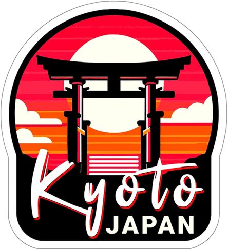 Kyoto Japan Sticker Weatherproof Vintage Decal Vinyl Small Waterproof for Water Bottle Mug Passport Scrapbook Notebook Laptop Tumbler Skateboard Computer Phone 4" in Saudi Arabia