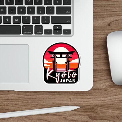 Kyoto Japan Sticker Weatherproof Vintage Decal Vinyl Small Waterproof for Water Bottle Mug Passport Scrapbook Notebook Laptop Tumbler Skateboard Computer Phone 4" in Saudi Arabia