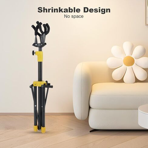 حوامل جيتار متعددة، حامل جيتار ثلاثي قابل للطي وقابل للتعديل مع حامل للرقبة، حامل أرضي عالمي للقيثارات الكهربائية الصوتية، باس بانجوس، حامل جيتار ثلاثي القوائم يحمل 3 جيتار معًا in Kuwait