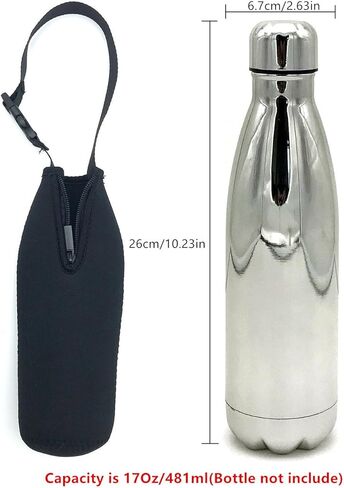 Wanty Neoprene 17 Oz Insulated Water Drink Bottle Cooler Carrier Cover Sleeve Tote Bag Pouch Holder Strap for Climbing Cycling and Running Outdoor Activities in Kuwait