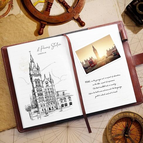 Lock Diary, Leather Writing Journal with Pen, Vintage Writing Notebook Refillable Combination Locked Journal Planner Agenda Personal Diary,Gift for Women Girls Boys Adult(Black) in Saudi Arabia