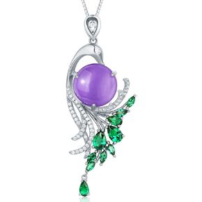Fine Jewelry Sterling Silver Amethyst or Rose Quartz Natural Gemstone Pendant Necklace Gifts for Women