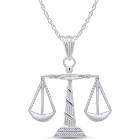 AFFY 14K Gold Over 925 Sterling Silver Scales of Justice Pendant Necklace