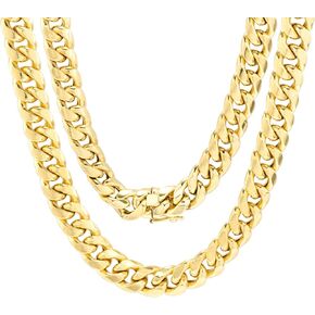 Nuragold 14k Yellow Gold 9mm Thick Miami Cuban Link Chain Necklace, Mens Jewelry Box Clasp 18" 20" 22" 24" 26" 28" 30"