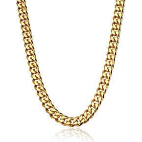 AILPIWE Cuban Link Chain Necklace for Men, 18K Gold Plated Chain for Men Women, Diamond-Cut Miami Cuban Link Chain Necklace | 316L Stainless Steel, 7/9mm, 18/20 Inch
