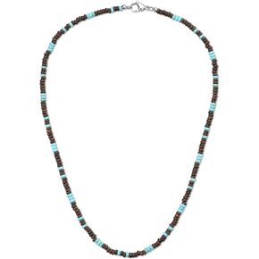 COAI Coconut Shell Synthetic Turquoise Necklace for Men