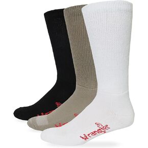 Wrangler Mens Ultra Dri Non-Binding Seamless Toe Mid Calf Boot Socks 3 Pair