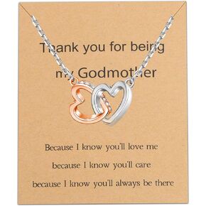 WUSUANED Godmother Gift Infinity Heart Necklace Thank You for Being My Godmother Jewelry Godmom Gift From Godchild