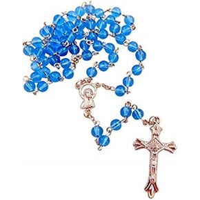 Blue Rosaries Bulk Lot for Students or Church Groups Rosary Set, Pack of 10