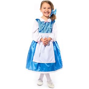 Little Adventures Beauty Day Dress with Bow Costume (X-Large 7-9) - Machine Washable Child Pretend Play and Party Dress with No Glitter