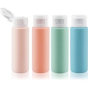 Wowang Travel Bottles for Toiletries 1.7oz/50ml 4 Pack TSA Approved Squeeze Bottles Leak Proof Travel Size Containers for Shampoo Lotion in Kuwait