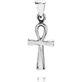 AeraVida Ancient Egyptian Hieroglyphs Ankh Cross .925 Pendant Only for Vintage and Symbolic and Retro Fashion Accessories with a Trendy Halloween Mummy or Cleopatra Vibe