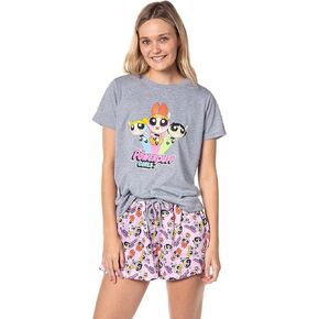 INTIMO The Powerpuff Girls Womens' TV Series Show Characters Sleep Pajama Set Shorts