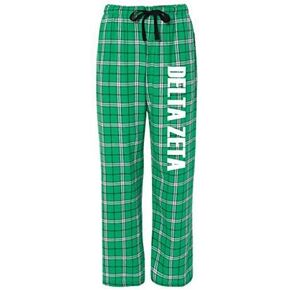 بنطال بيجامة Delta Zeta Flannel - ملابس نوم Dee Zee Sorority Pjs