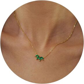 Nymerianoble Birthstone Necklace for Women Girls Birthday Gifts 12 Months Diamond Birthstone Necklace Dainty Crystal Gifts for Women Anniversary Necklace Girls Mother Wife Daughter Girlfriend Her