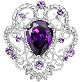 SELOVO Vintage Style Elegant Rhinestone Teardrop Pin Brooch For Women