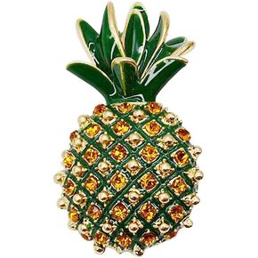 Retro Pineapple Rhinestone Brooch Alloy Personaltiy Cartoon Fruit Boutonniere Women Wedding Bridal Banquet Clothing Decorative