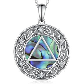 Sobriety Gifts for Women 925 Sterling Silver Alcoholics Anonymous Recovery Symbol Necklace AA Sobriety Jewelry Gifts for Women
