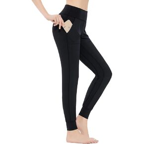 Starlemon Joggers for Women with Pockets, High Waist Yoga Active Sweatpants Sports Workout Training Running Womens Lounge Pants M, Black in Kuwait