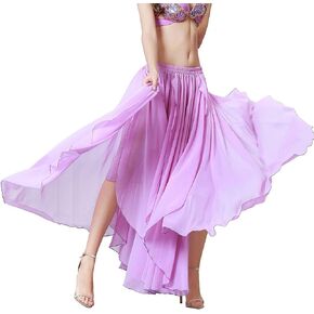 ROYAL SMEELA Belly Dance Chiffon Skirt Halloween Tribal Carnival Maxi Skirt Belly Dancer Costumes for Women Dancing Outfit