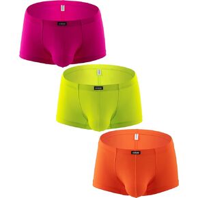 IKINGSKY Men's Silky Boxer Briefs Soft Bulge Shorts Underwear Sexy Low Rise Trunk Under Panties for Men