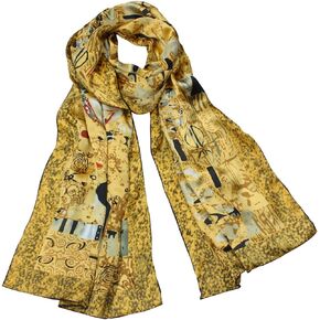 Dahlia Women's 100% Luxury Silk Scarf - Gustav Klimt's Famous Painting